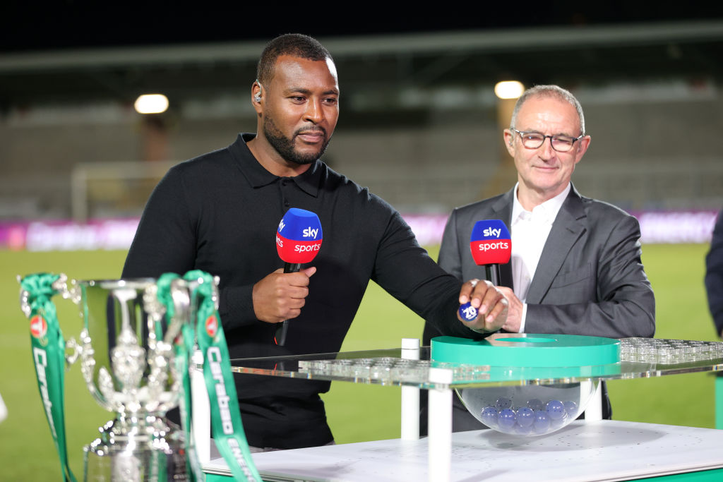 Wes Morgan and Martin O'Neill draw the balls for the second round of the Carabao Cup