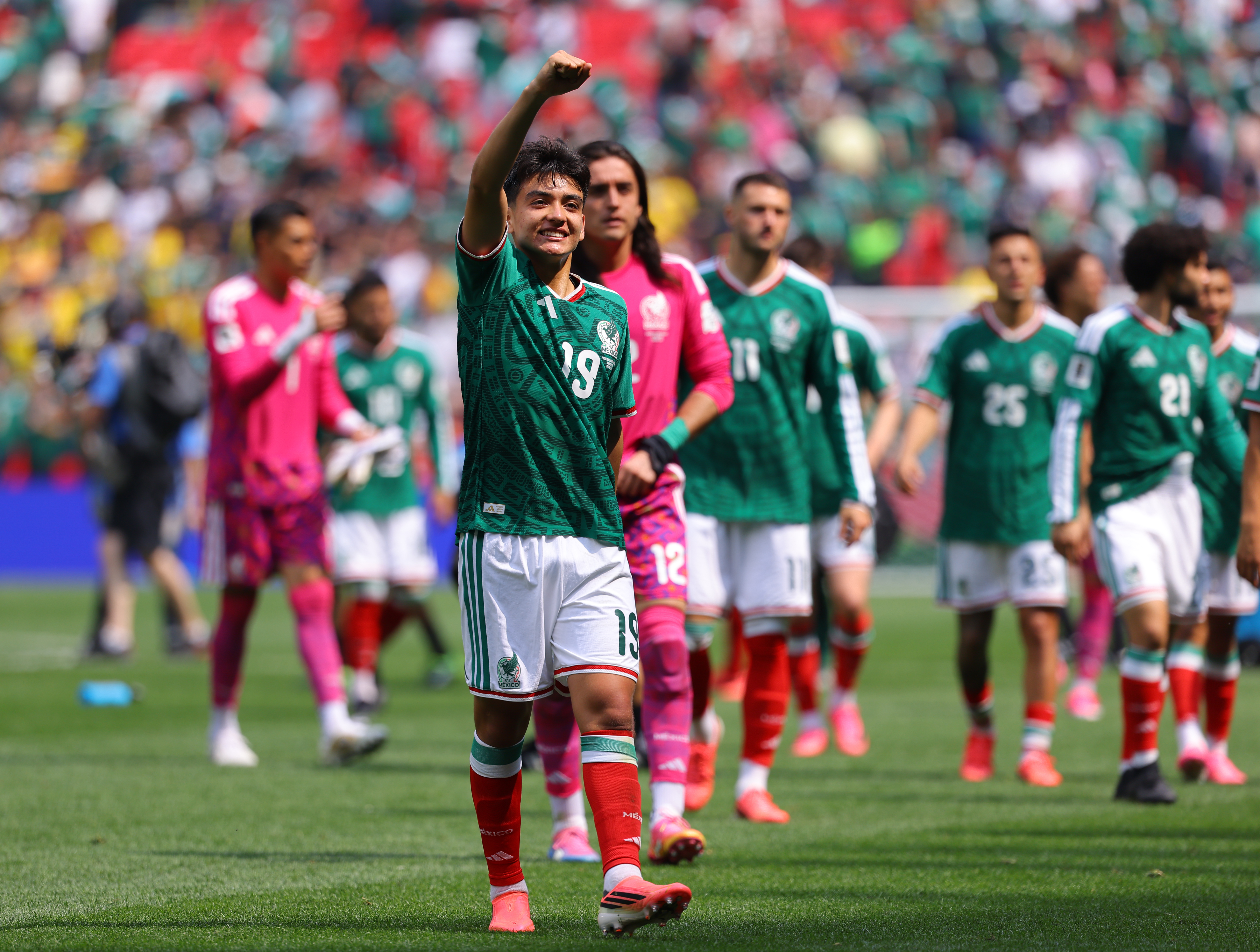 Gilberto Mora of Mexico celebrates after the FIFA World Cup 2026 Group A match between Mexico and South Africa at Mexico City Stadium on June 11, 2026 in Mexico City, Mexico.