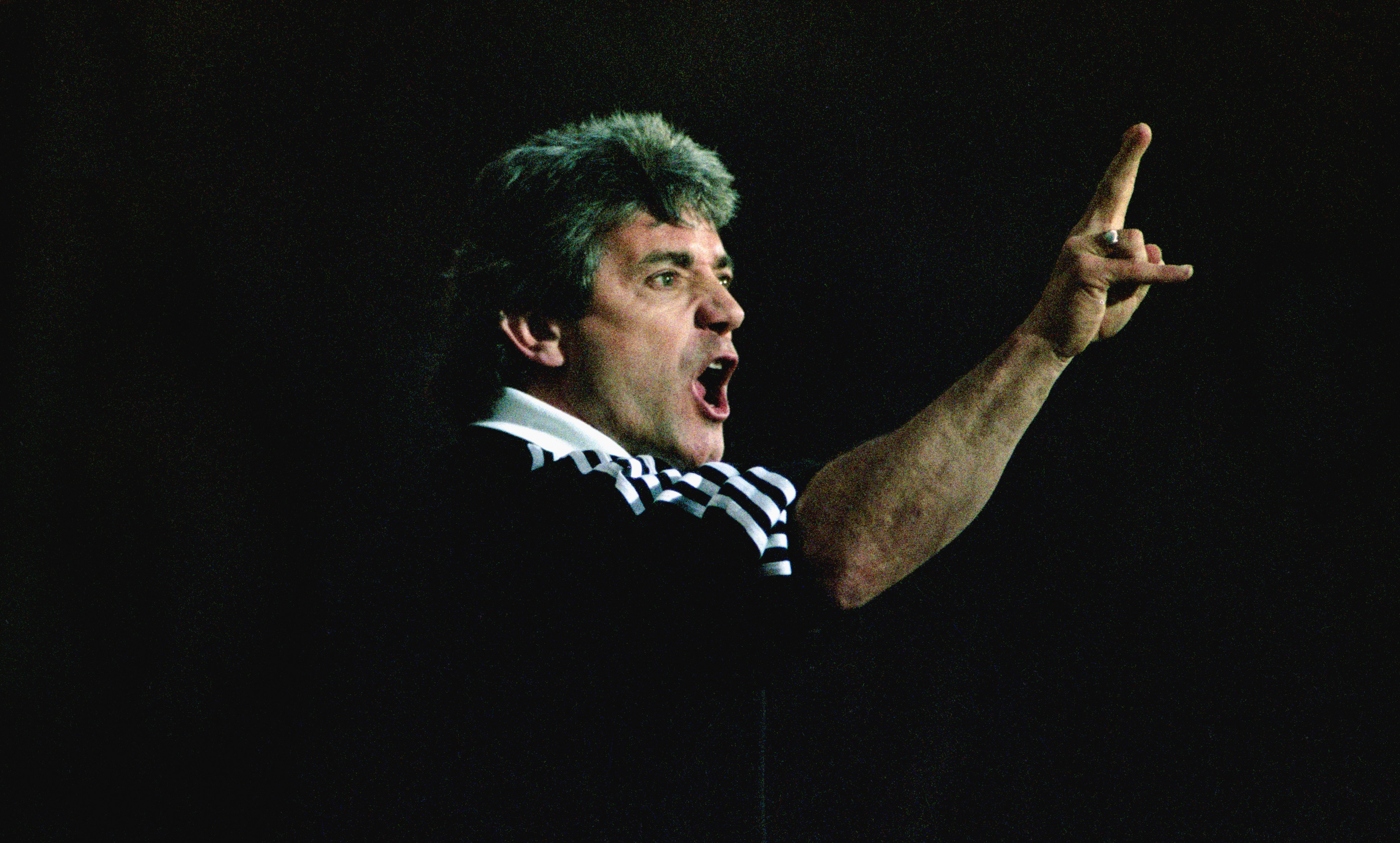 Newcastle United mananger Kevin Keegan reacts during the 2-1 Premier League defeat to Blackburn Rovers at Ewood Park on April 8, 1996 in Blackburn, England