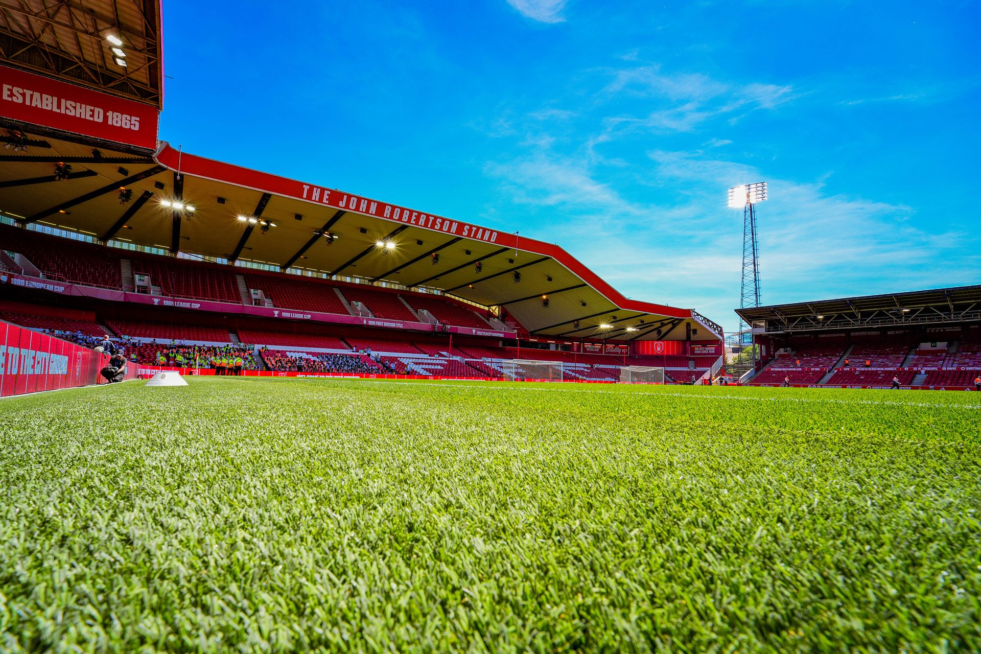 A general view of the newly unveiled John Robertson stand during the Premier League match between Nottingham Forest and Bournemouth at City Ground in Nottingham, United Kingdom, on May 24, 2026.